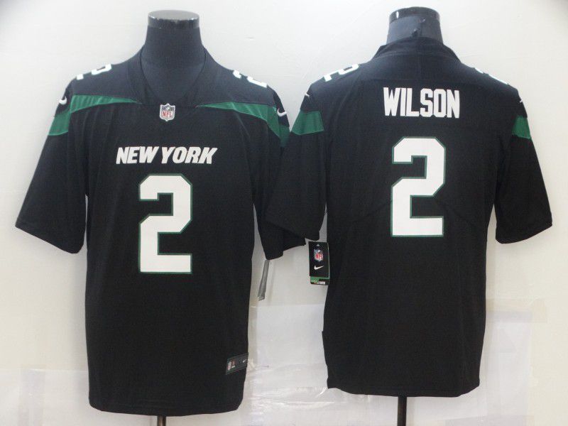 Men New York Jets 2 Wilson Black Nike Vapor Untouchable Limited 2021 NFL Jersey
